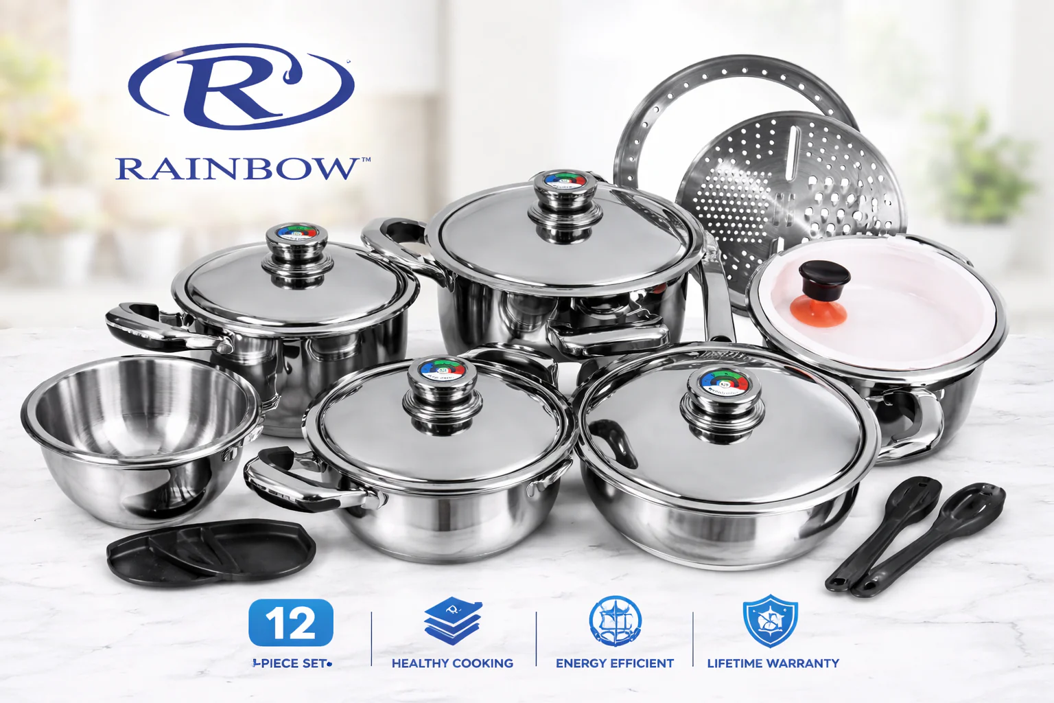 Rainbow 12 Piece Cookware Set LIFETIME WARRANTY Genuine Rainbow Product